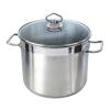 Pendeford Housewares Stainless Steel Deep Stock Pot with Glass Lid Metallic Silver D 24cm 7.5Ltr SS2025