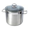 Pendeford Housewares Stainless Steel Deep Stock Pot with Glass Lid Metallic Silver D 24cm 7.5Ltr SS2025